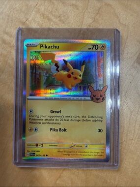 Pokemon Pikachu Holographic Yellow Card